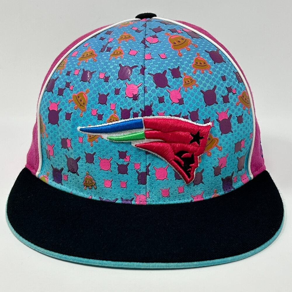 New England Patriots Hat Baseball Cap Fitted 7 5/8 UFO Alien Space Reebok Blue